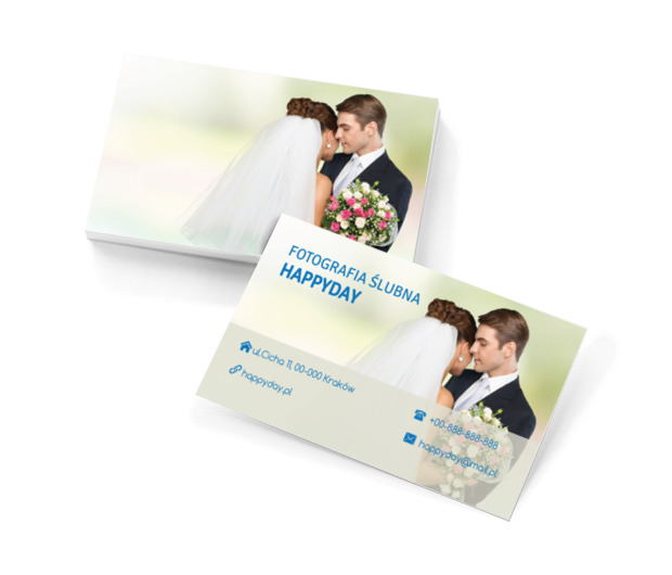 Młoda para, Fotografia, Fotograf ślubny - Wizytówki Netprint szablony online
