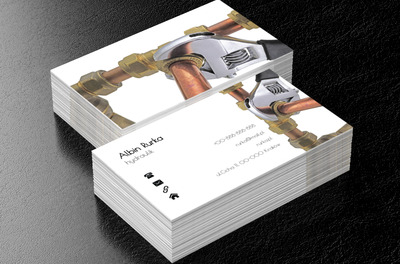 Klucz francuski, Usługi domowe, Hydraulik - Wizytówki Netprint