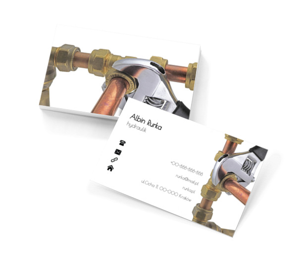 Klucz francuski, Usługi domowe, Hydraulik - Wizytówki Netprint szablony online