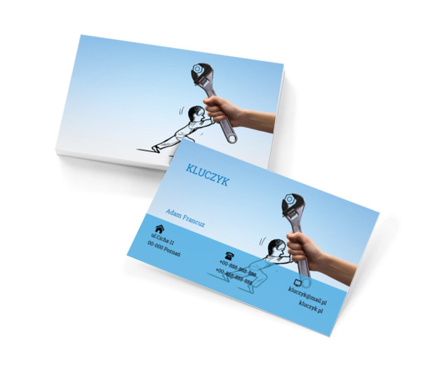Z kluczem w ręce, Usługi domowe, Hydraulik - Wizytówki Netprint szablony online