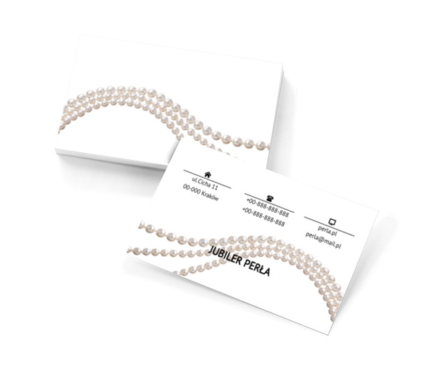 Sznur pereł, Sprzedaż, Jubiler - Wizytówki Netprint szablony online
