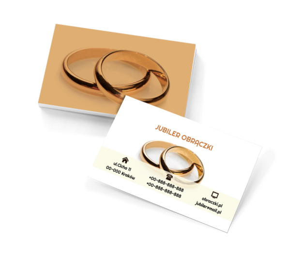 Klasyczne obrączki, Sprzedaż, Jubiler - Wizytówki Netprint szablony online