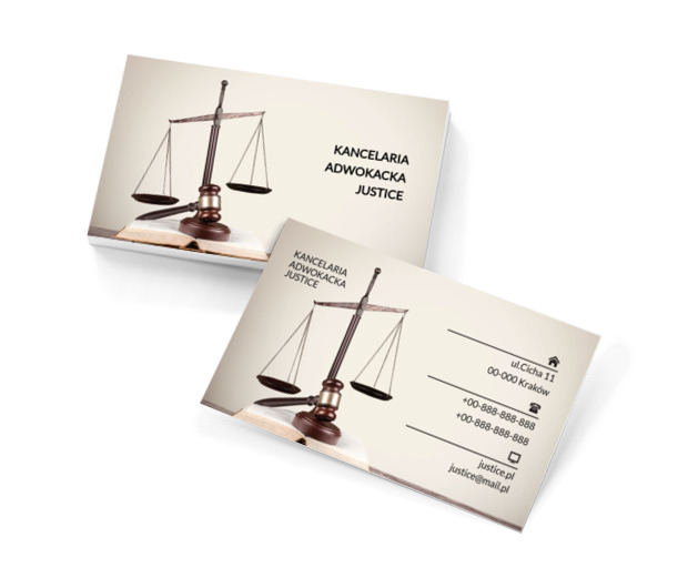 Waga sprawiedliwości, Prawo, Kancelaria adwokacka - Wizytówki Netprint szablony online