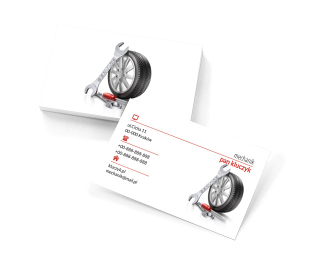 Akcesoria samochodowe, Motoryzacja, Mechanik - Wizytówki Netprint szablony online