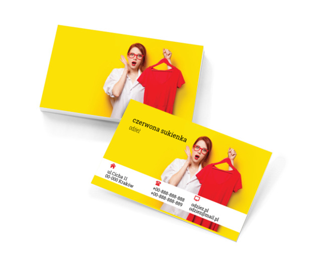 Rubinowa sukienka, Sprzedaż, Odzież - Wizytówki Netprint szablony online