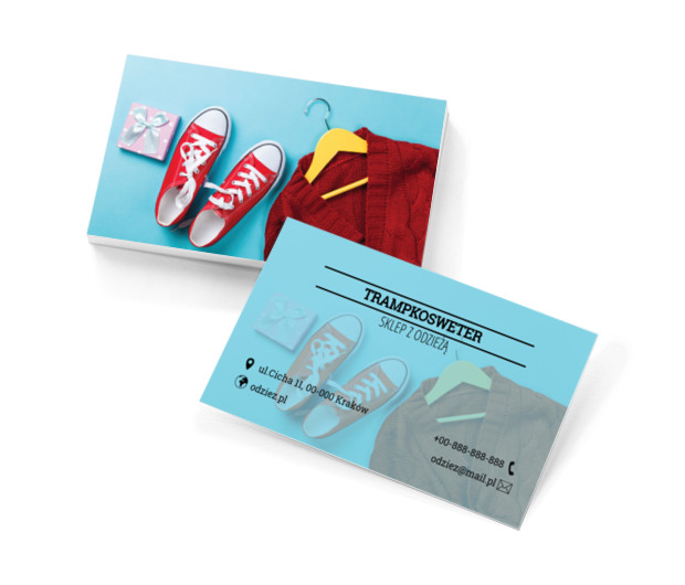 Trampki i sweter, Sprzedaż, Odzież - Wizytówki Netprint szablony online