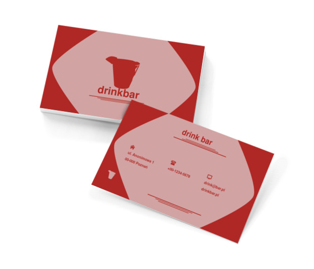 Kwadrat z zaokrąglonymi rogami, Gastronomia, Bar - Wizytówki Netprint szablony online