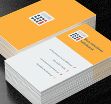 Kalkulator na pomarańczowym tle, Finanse i ubezpieczenia, Biuro rachunkowe - Wizytówki Netprint