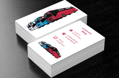 Trzy autobusy, Transport, Przewóz osób - Wizytówki Netprint