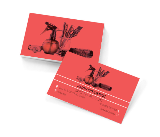 Atrybuty fryzjerskie, Zdrowie i uroda, Salon fryzjerski - Wizytówki Netprint szablony online