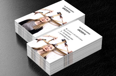 Fryzjer w akcji, Zdrowie i uroda, Salon fryzjerski - Wizytówki Netprint