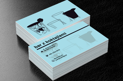 Błękitny styl retro, Gastronomia, Bar - Wizytówki Netprint