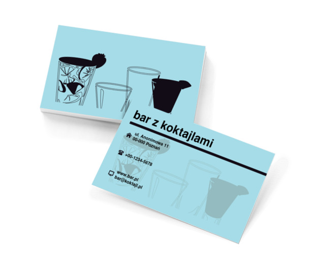 Błękitny styl retro, Gastronomia, Bar - Wizytówki Netprint szablony online