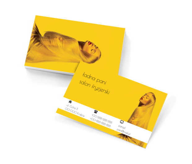 Rozmarzona modelka, Zdrowie i uroda, Salon fryzjerski - Wizytówki Netprint szablony online
