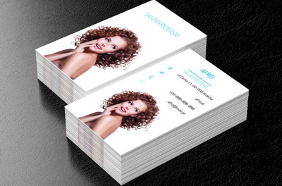 Kobieta z loczkami, Zdrowie i uroda, Salon fryzjerski - Wizytówki Netprint