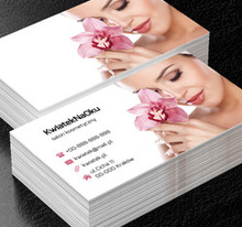 Kobieta z kwiatem, Zdrowie i uroda, Salon kosmetyczny - Wizytówki Netprint