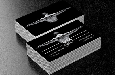 Umięśniony mężczyzna, Zdrowie i uroda, Siłownia - Wizytówki Netprint