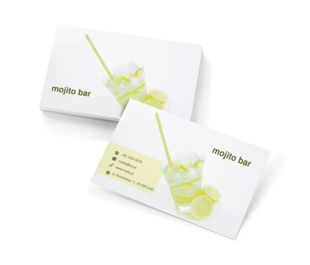 Drink mohito, Gastronomia, Bar - Wizytówki Netprint szablony online