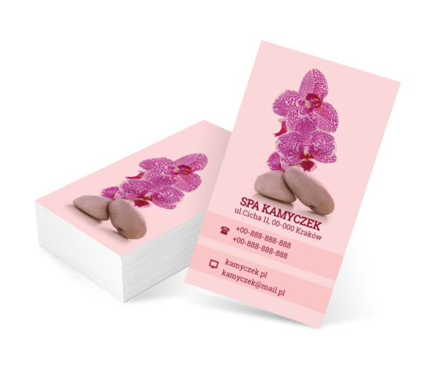Kamienie i orchidea, Zdrowie i uroda, SPA - Wizytówki Netprint szablony online