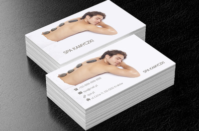 Zrelaksowany mężczyzna, Zdrowie i uroda, SPA - Wizytówki Netprint