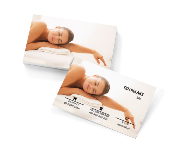 Marząca kobieta, Zdrowie i uroda, SPA - Wizytówki Netprint szablony online