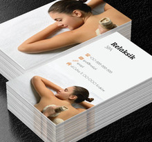 Zrelaksowana kobieta, Zdrowie i uroda, SPA - Wizytówki Netprint