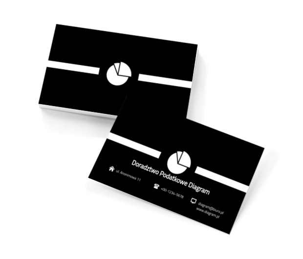 Biały diagram kołowy, Finanse i ubezpieczenia, Doradztwo podatkowe - Wizytówki Netprint szablony online