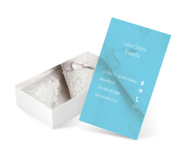 Kokardka na koronce, Sprzedaż, Suknie ślubne - Wizytówki Netprint szablony online