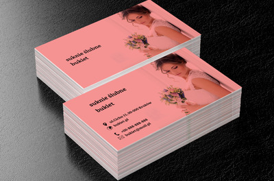 Zamyślona panna młoda, Sprzedaż, Suknie ślubne - Wizytówki Netprint