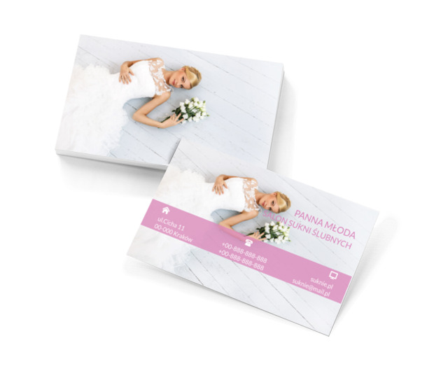 Panna młoda z kwiatami, Sprzedaż, Suknie ślubne - Wizytówki Netprint szablony online
