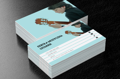 Chłopiec z gitarą, Edukacja, Szkoła muzyczna - Wizytówki Netprint