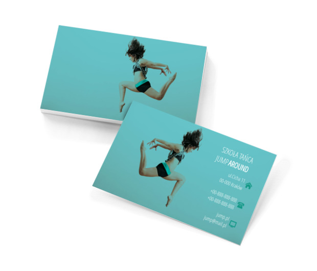 Kobieta w tańcu, Edukacja, Szkoła tańca - Wizytówki Netprint szablony online