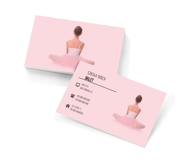 Odpoczywająca baletnica, Edukacja, Szkoła tańca - Wizytówki Netprint szablony online