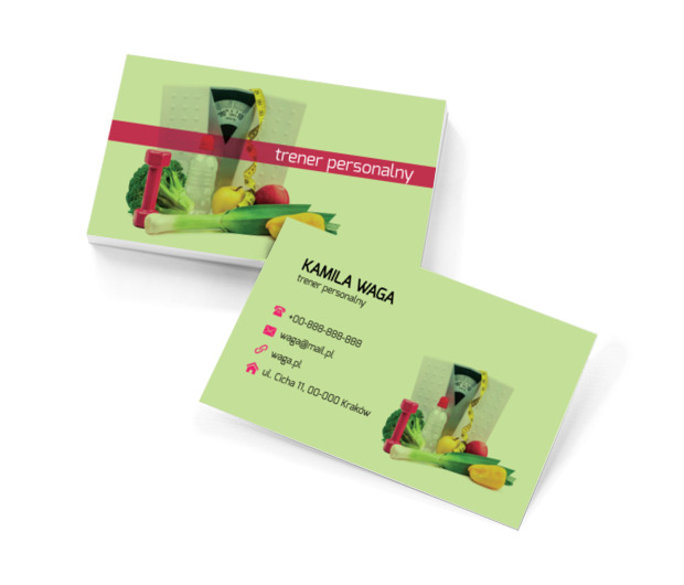 Kolorowe warzywa, Zdrowie i uroda, Trener personalny - Wizytówki Netprint szablony online