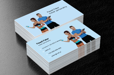 Dwoje trenerów, Zdrowie i uroda, Trener personalny - Wizytówki Netprint