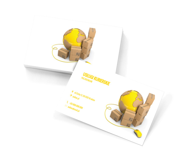 Świat z kartonu, Transport, Usługi kurierskie - Wizytówki Netprint szablony online