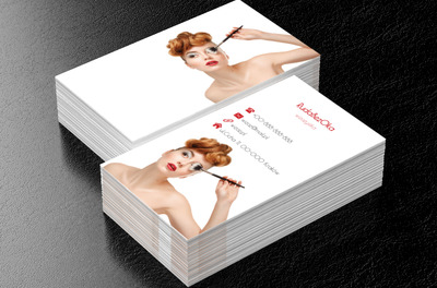Malująca się kobieta, Zdrowie i uroda, Wizaż - Wizytówki Netprint