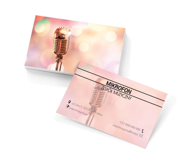 Złoty mikrofon, Rozrywka, Zespół muzyczny - Wizytówki Netprint szablony online