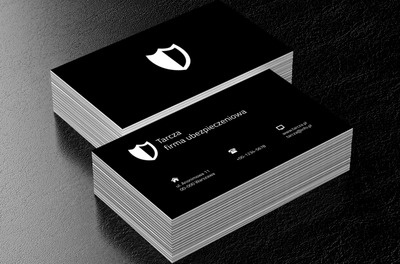 Czarno biała odznaka, Finanse i ubezpieczenia, Firma ubezpieczeniowa - Wizytówki Netprint