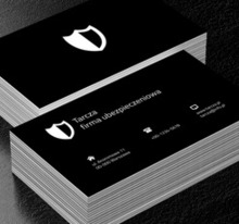Czarno biała odznaka, Finanse i ubezpieczenia, Firma ubezpieczeniowa - Wizytówki Netprint