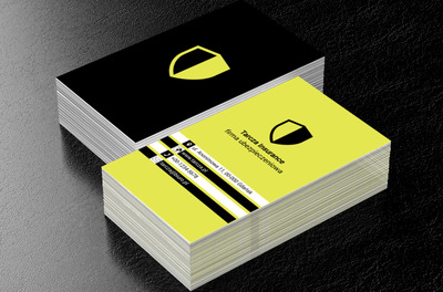 Czarno żółta tarcza, Finanse i ubezpieczenia, Firma ubezpieczeniowa - Wizytówki Netprint
