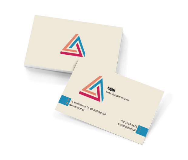 Kolorowy trójkąt, Finanse i ubezpieczenia, Firma ubezpieczeniowa - Wizytówki Netprint szablony online