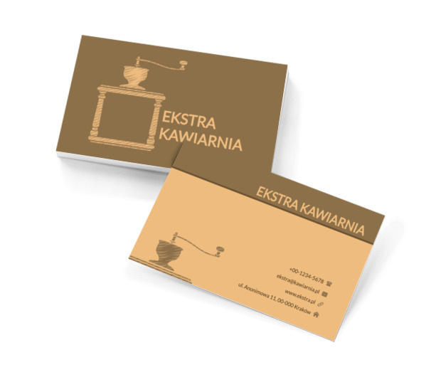 Młynek do kawy, Gastronomia, Kawiarnia - Wizytówki Netprint szablony online