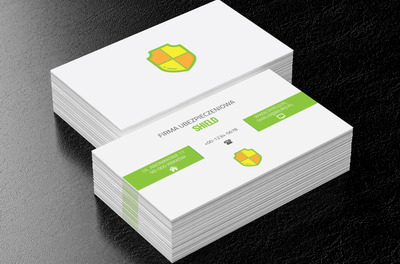 Odznaka żółto pomarańczowa, Finanse i ubezpieczenia, Firma ubezpieczeniowa - Wizytówki Netprint