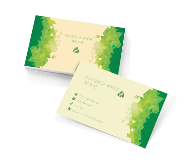 Zielone trójkąty, Budownictwo, Aranżacja wnętrz - Wizytówki Netprint szablony online