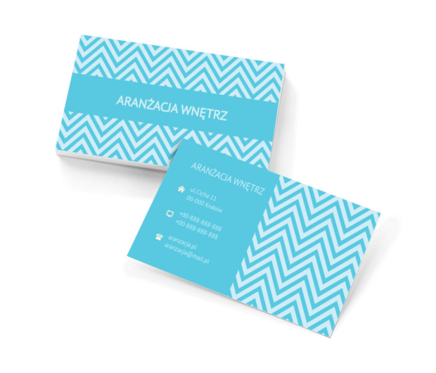 Błękitna tapeta, Budownictwo, Aranżacja wnętrz - Wizytówki Netprint szablony online