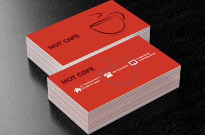 Kubek gorącej kawy, Gastronomia, Kawiarnia - Wizytówki Netprint