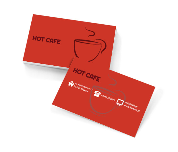 Kubek gorącej kawy, Gastronomia, Kawiarnia - Wizytówki Netprint szablony online