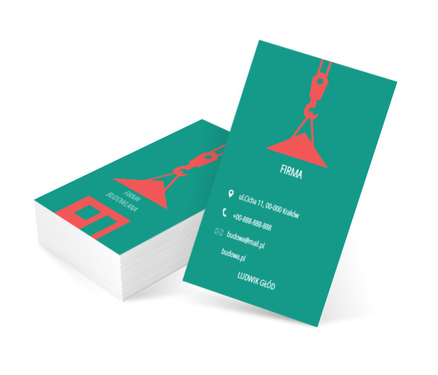 Czerwony dach, Budownictwo, Firma budowlana - Wizytówki Netprint szablony online