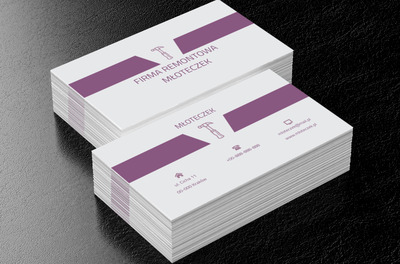 Fioletowy młotek, Budownictwo, Remont i Wykończenia - Wizytówki Netprint